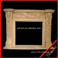 Yellow Marble Stone Indoor Fireplace Used Mantel